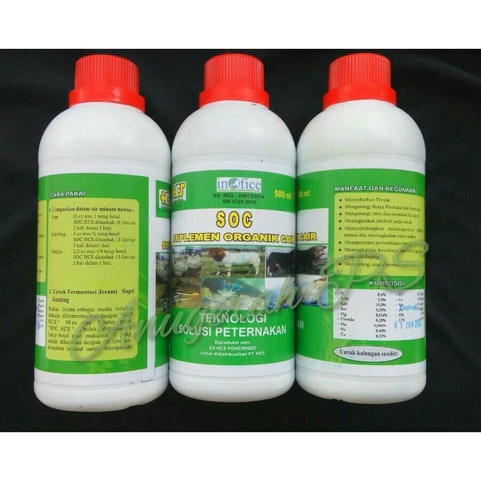 SOC HCS Suplemen Organik Cair Untuk Hewan Ternak dan Ikan