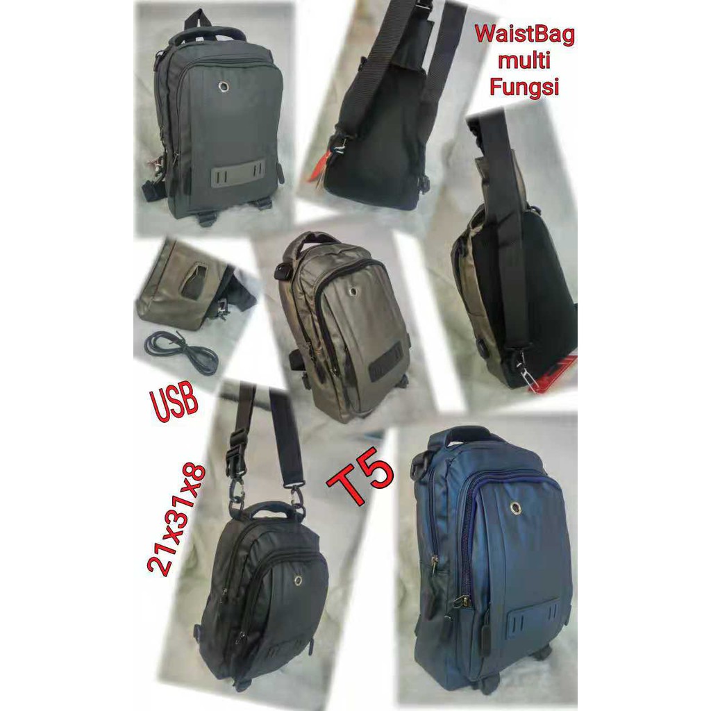 TAS MULTIFUNGSI BACKPACK Stay e T5 Professional Xuansheng with USB cable port