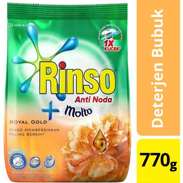 

Rinso Molto Deterjen Bubuk Royal Gold 770g