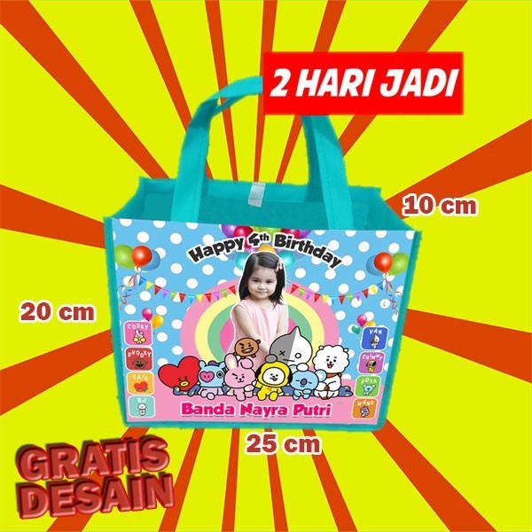 

SALE TAS ULANG TAHUN persegi souvenir ultah/goodie bag/souvenir ultah anak