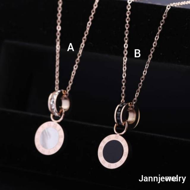 Kalung titanium korea style anti alergi dan anti karat rosegold FZ KT-44