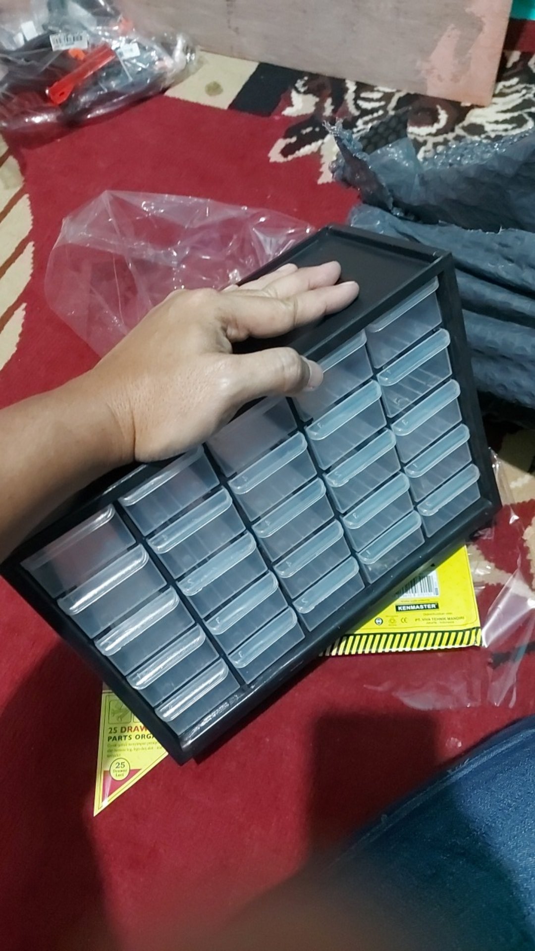 Kenmaster Rak / Kotak / Drawer Komponen 25 Slot Laci Partisi
