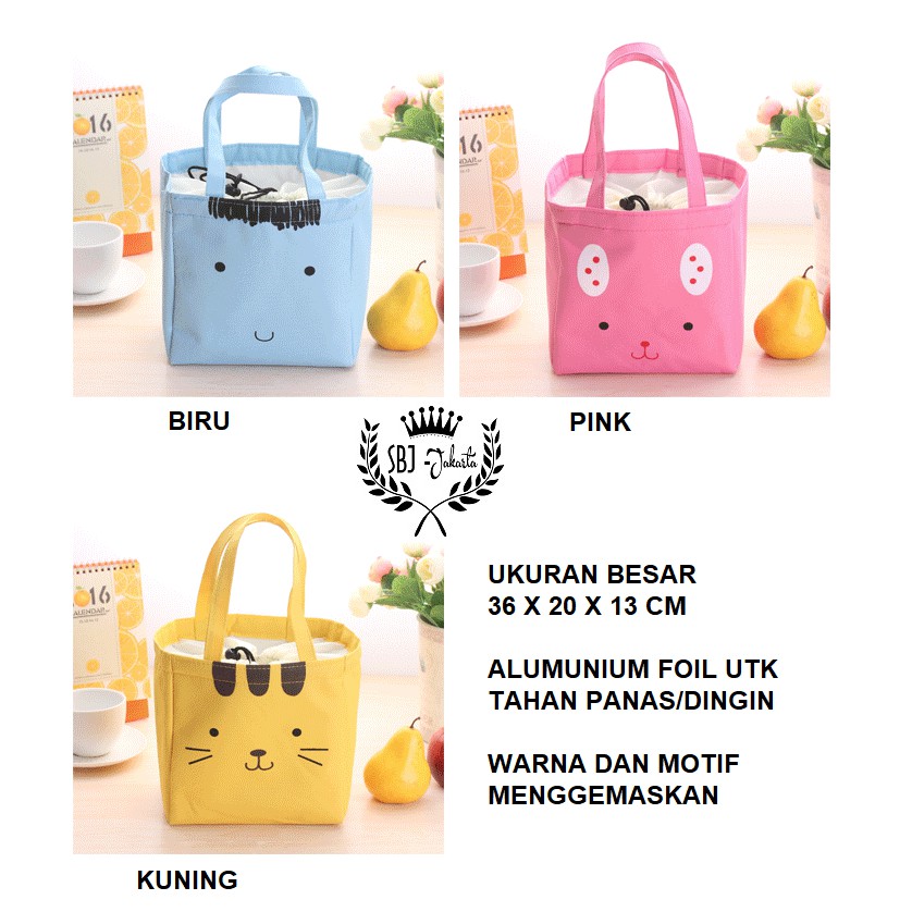 Tas Bekal Lunch Bag Rantang Kotak Makan Insulated Cooler Bag Kartun