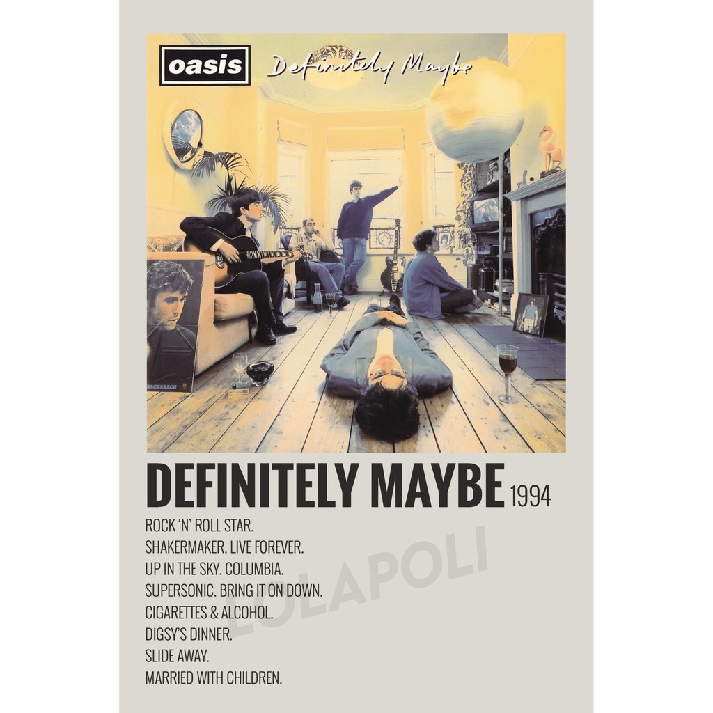 Poster Cover Album Definitely Maybe - Oasis