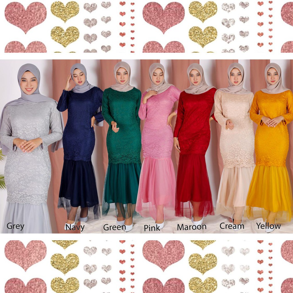 (Pasti RealPict) Maxi Celmira Duyung Brukat Cord Tulang Premium Gamis Baju Muslim Dress Pesta