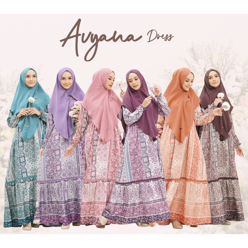 AVYANA DRESS || Gamis Syari Premium Primrose Creppe Original by Jasmine