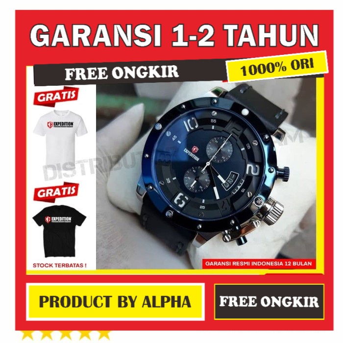 JAM TANGAN ORIGINAL EXPEDITION E6381M E 6381 E6381 SILVER BLUE GARANSI RESMI ORI PRIA COWOK COWO LAK