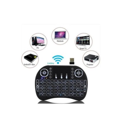 Keyboard qwerty mini wireless backlit with touchpad for smar tv box pc phone ps3 xbox