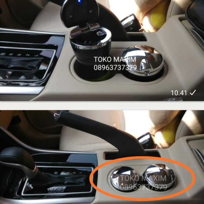 TERMURAH / XPANDER mobil Tempat Coin Koin Asbak Rokok Permen Crome LED Aksesoris