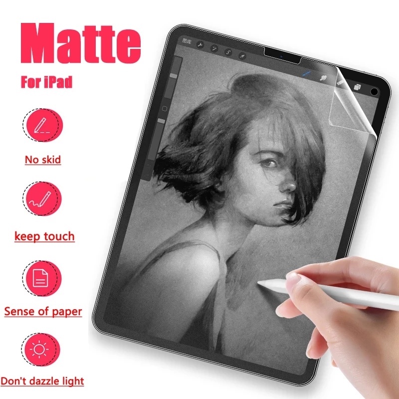 Film Pelindung Layar Bahan PET Matte Anti Silau Untuk Apple IPad Air 4 3 2 1 Mini 5 6 Face ID 11 10.2 7 8 9th 10.5