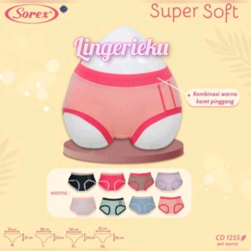 Sorex 1255 CD Celana Dalam Wanita Basic Supersoft Karet Besar Warna Cantik