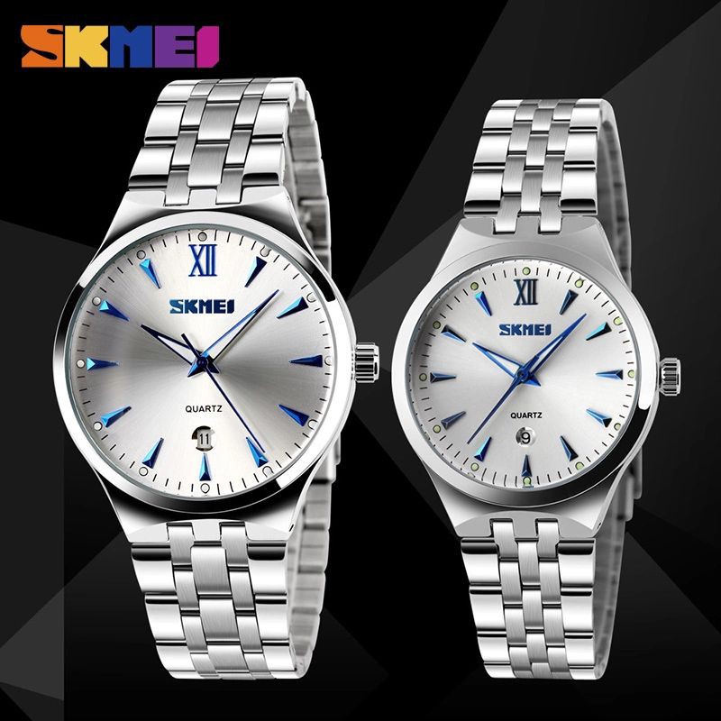 SKMEI 9071 Jam Tangan Pria Wanita Analog Tali Stainless WATCHKITE WKOS