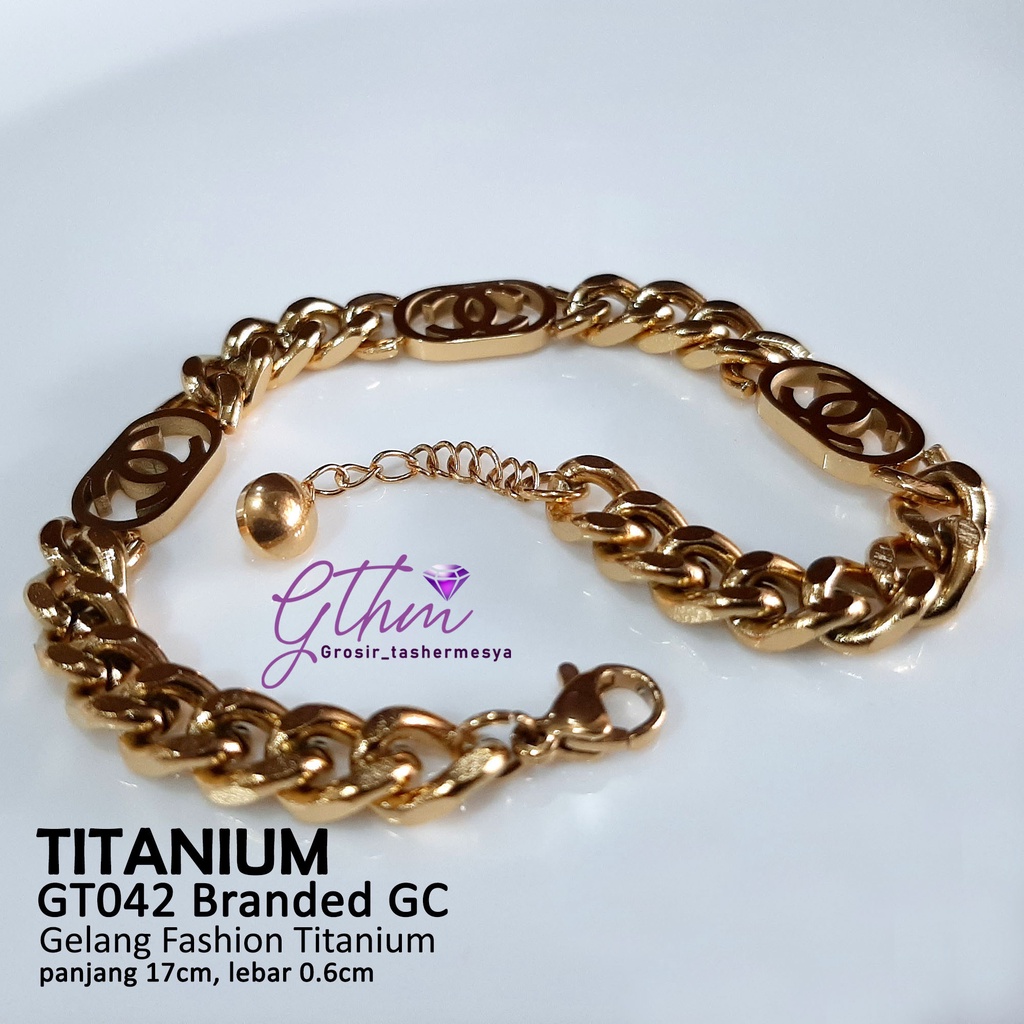 Gelang Wanita Korea Branded Titanium Rante Mewah Brancelet Import Premium GT042 gthm