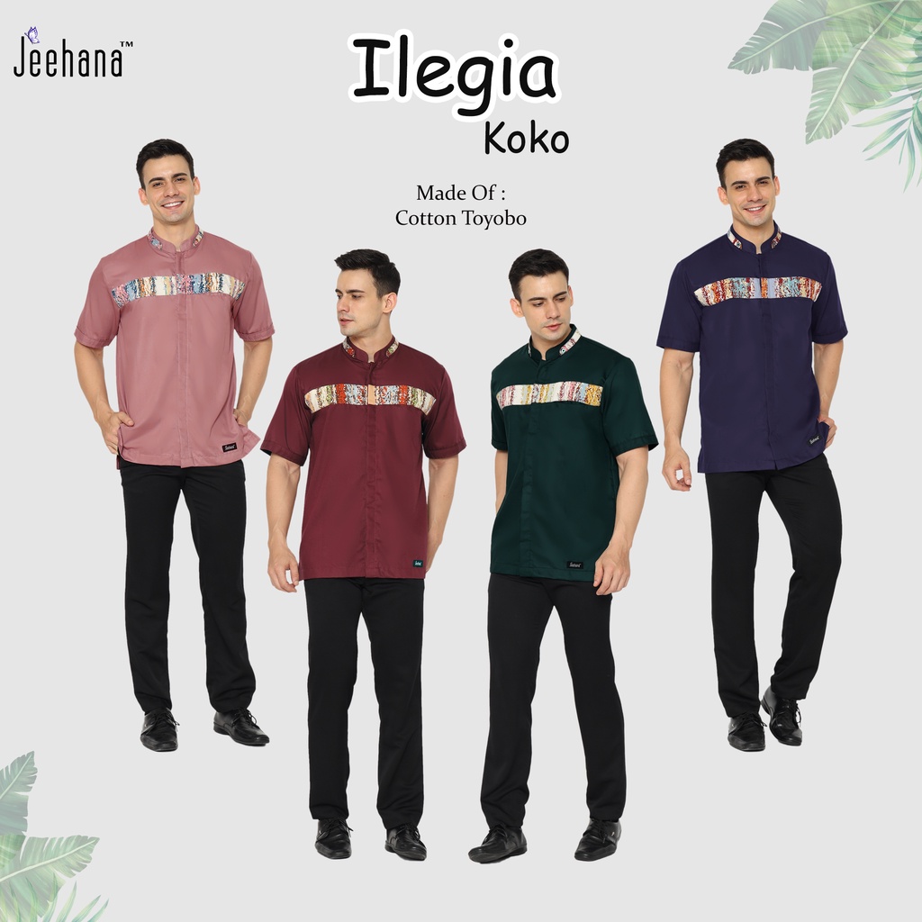 Koko Ilegia Kurta Dewasa Sarimbit Bahan Katun Toyobo Twill / Baju Pria Dewasa Sarimbit Keluarga