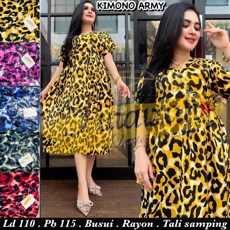 Daster Kimono Rayon Busui Murah Bahan Adem Halus Kekinian-KIMONO ARMY