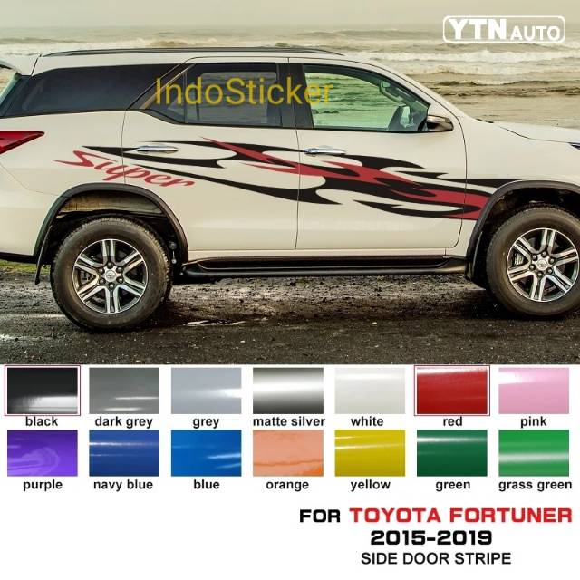 Stiker mobil Toyota Fortuner Custom text Sticker stripe Terios pajero xpander