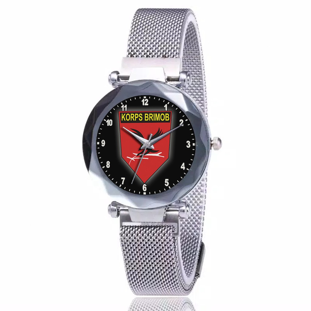 Jam Tangan Wanita Custom - KORPS BRIMOB Free Box &amp; Batre Cadangan