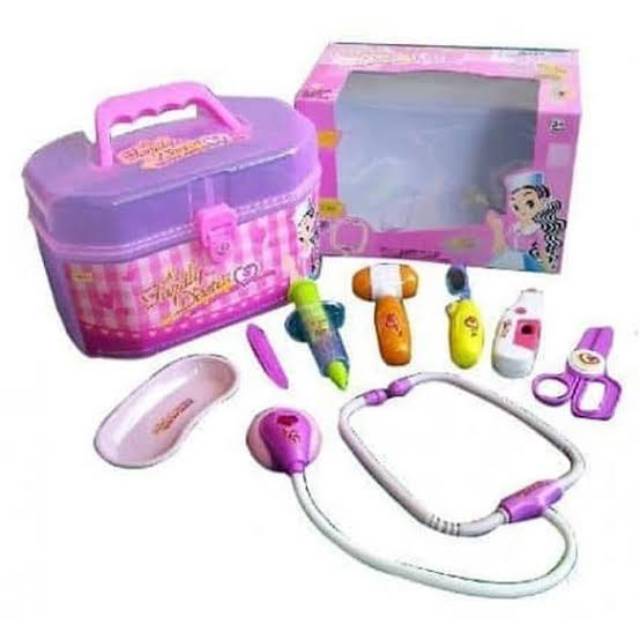 Mainan family doctor box pink