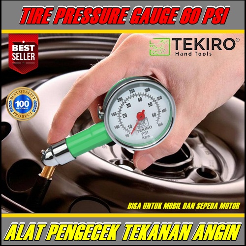 TERBARU pengukur tekanan angin ban tekiro 60 psi alat ukur tekanan angin ban mobil dan motor praktis