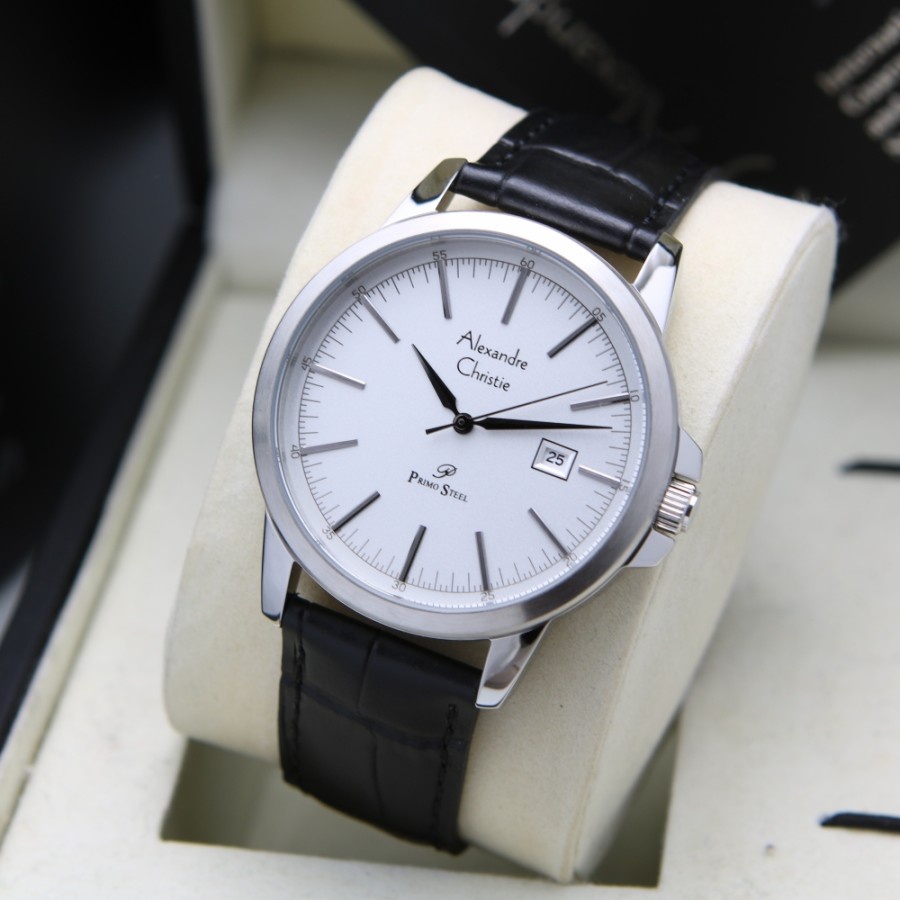 JAM TANGAN PRIA ALEXANDRE CHRISTIE/ALEXANDER CHRISTIE PRIA AC1008 SILVER BLACK ORIGINAL 100%