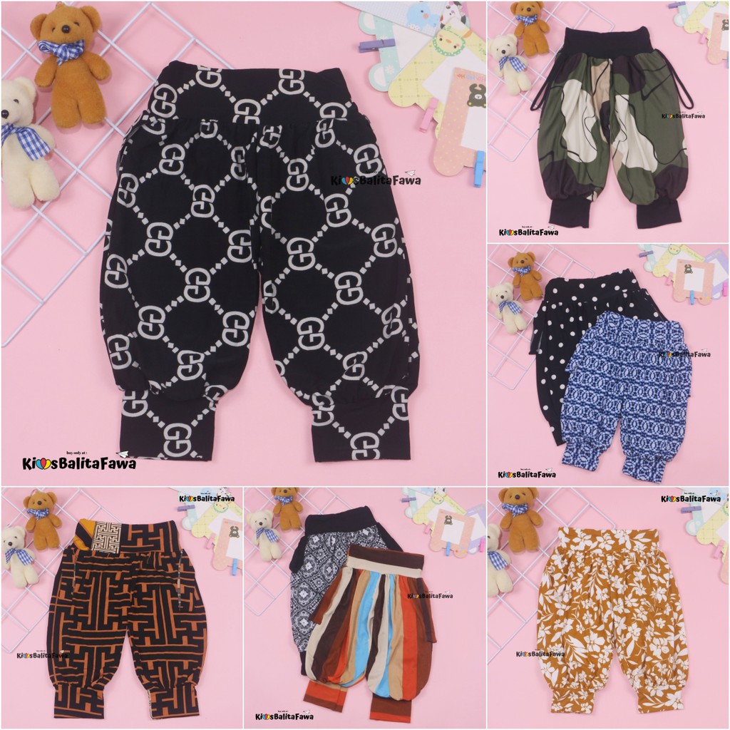 Aladin Carlissa Uk 1-2 Tahun / Celana Anak Cewek Murah Panjang Pants Harian Motif Lucu Bahan Adem