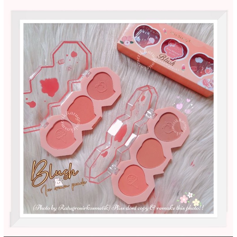 PROMO!!!BLUSHER ICE CREAM PEACH 3 WARNA KISS BEAUTY NO.83119