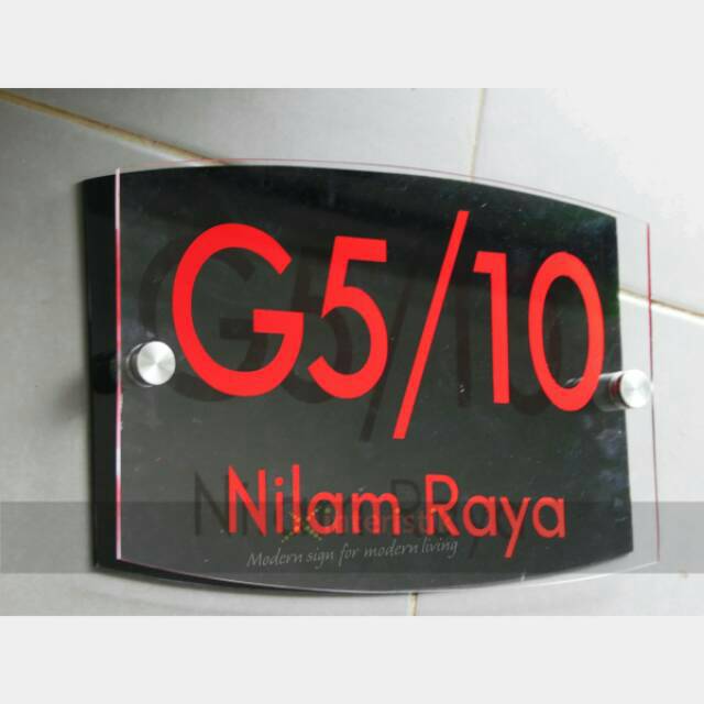 

Nomor nomer rumah modern acrylic akrilik 2 lapis ukuran 30 cm x 20 cm tebal 2 x 3 mm