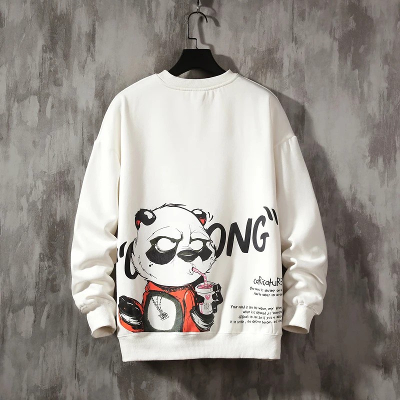 Sweater Pria Cartoong Panda Sweater Big Size Sweater Crewneck Size XXL Fleece