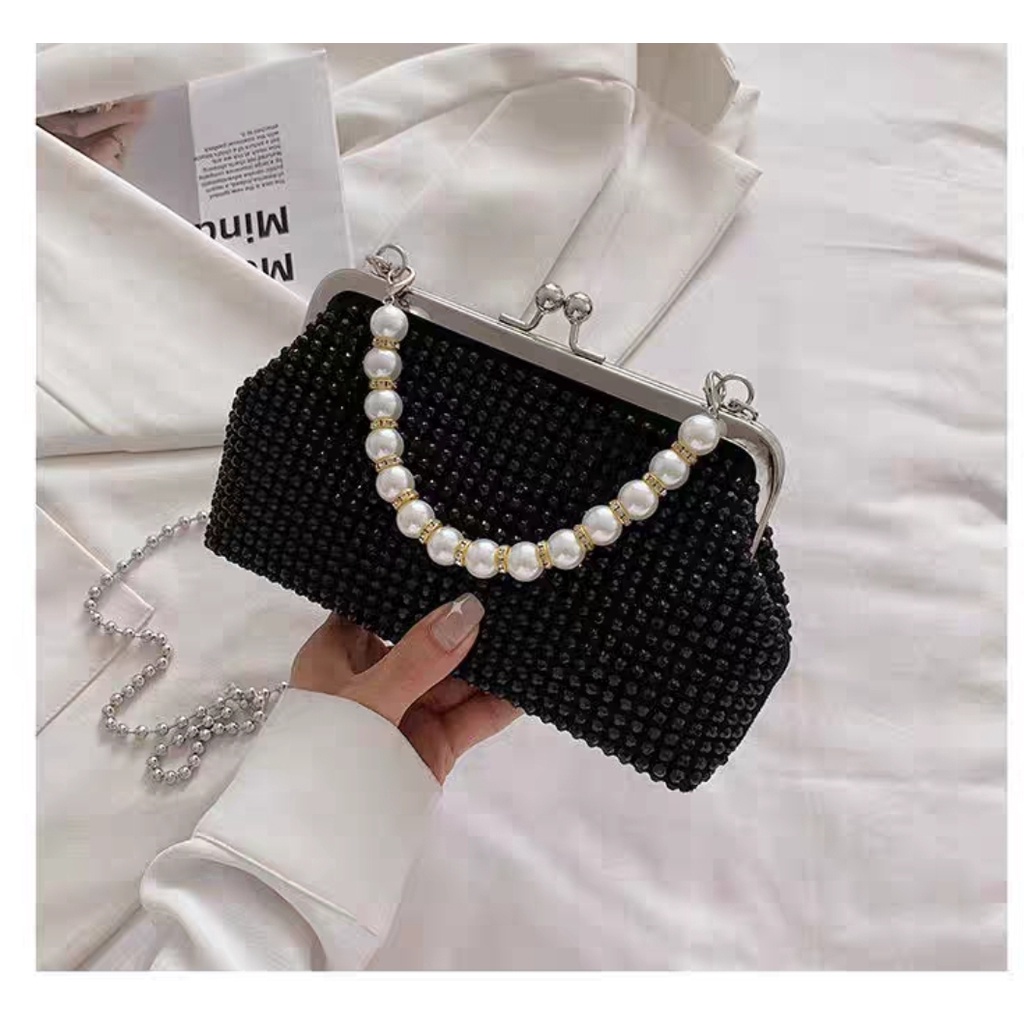 TASHAPPY CR7657 Tas SELEMPANG Pesta Remaja Wanita Cantik Kekinian Talpen Mutiara model korea supplier tas import