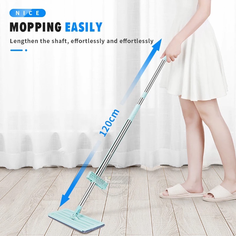 Alat Pel FLAT MOP HAND PLATE Tongkat Pel Alat Pel Tarik Praktis Standing and Drying Flat Mop