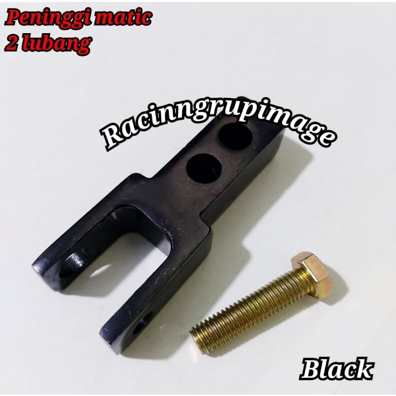 PENINGGI SHOCK BELAKANG MATIC CNC MODEL Y HITAM UNIVERSAL