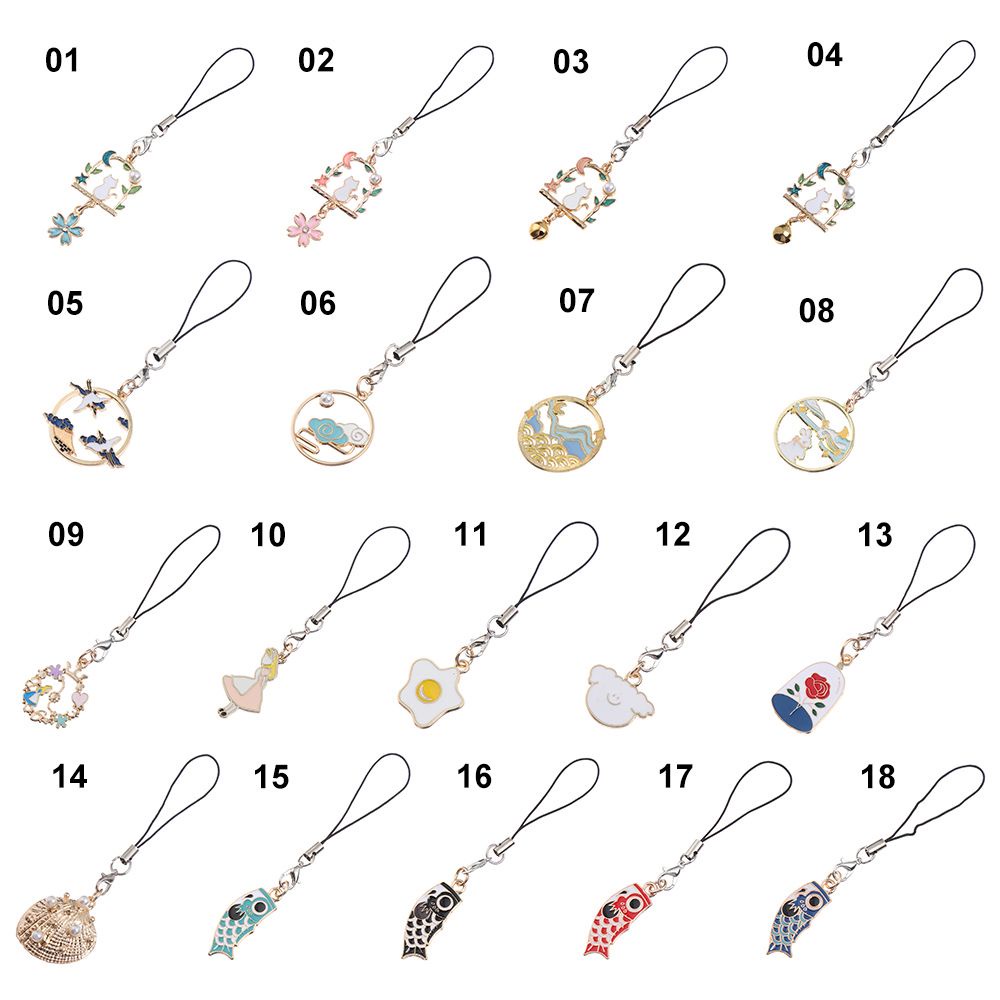 TOP Charm Mini Key Strap Lanyard Cute Phone Case Pendant Bag Accessories Gift Cat Hang Rope Flower