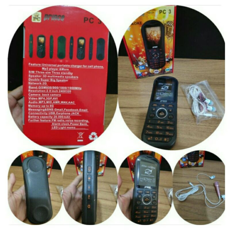 HP PRINCE PC3 KARAOKE ( 3 SIM STANDBY) BIG SPEAKER LAYAR 2,8 INCHI