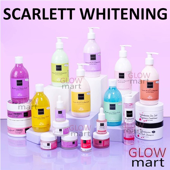 SCARLETT PROMO Whitening Body Lotion HAPPY | Mask Serum Shower Body Scrub Facial Wash Mini Essence T