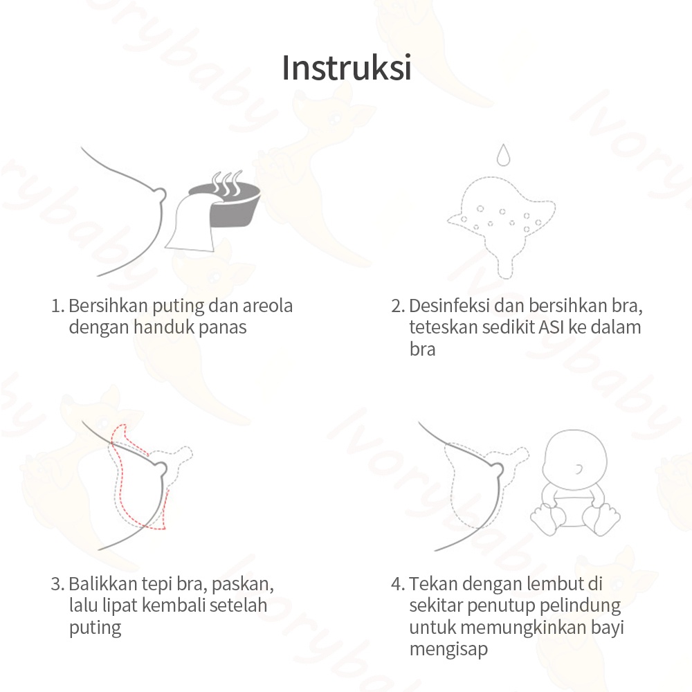 Ivorybaby Nipple shield untuk saat menyusui penutup puting payudara silikon BPA free