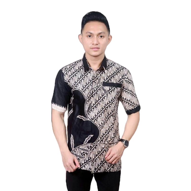 Batik kemeja pria lengan pendek reguler | Kemeja batik lengan pendek