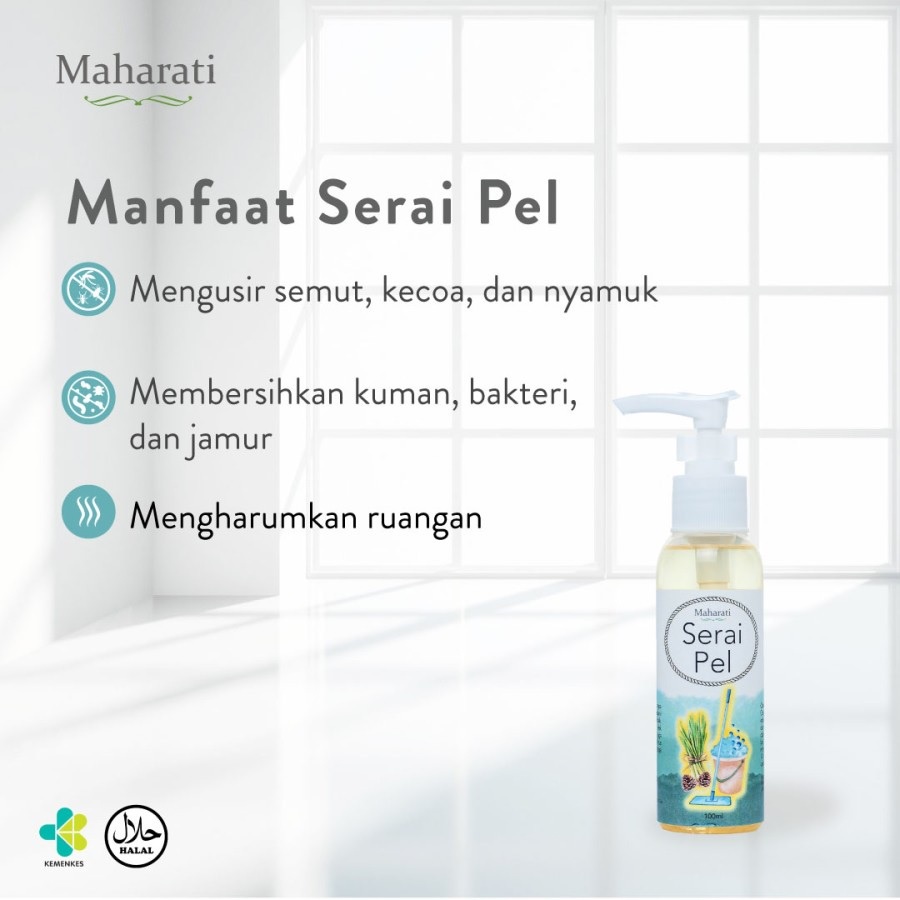 Maharati Serai Pel 100ml Larutan Pembersih Lantai Anti Serangga Nyamuk Kecoa WHS