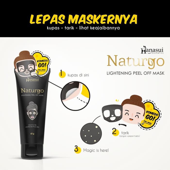 ✨LACIKOSME✨ [ TUBE ] HANASUI NATURGO TUBE BLACK MASK / NATURGO LIGHTENING PEEL OFF