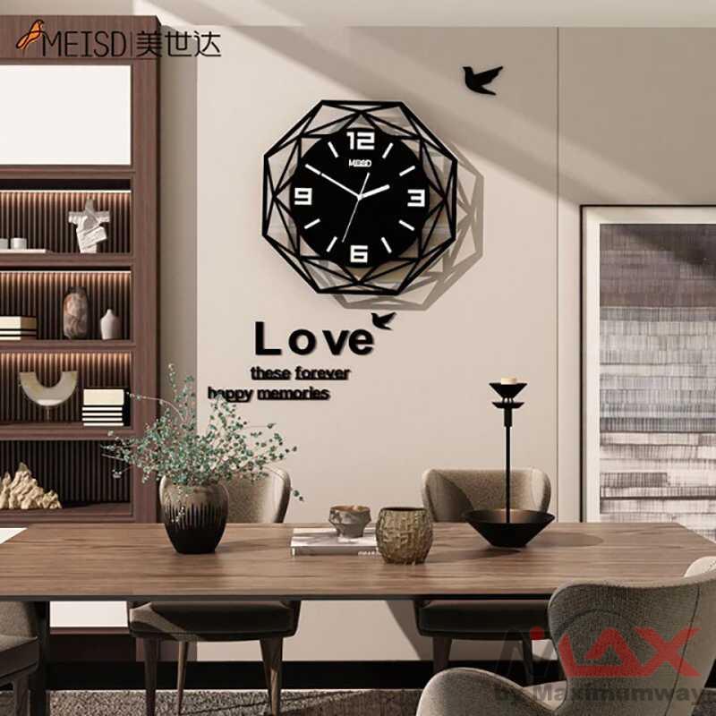 Jam Dinding design minimalis moderen Bulat Quartz Creative Design Modern 30CM - E1599 Warna Hitam