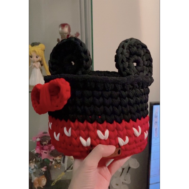 Minnie Mouse Crochet Basket Pouch, Sugar Glider Pouch by Jesugarglider