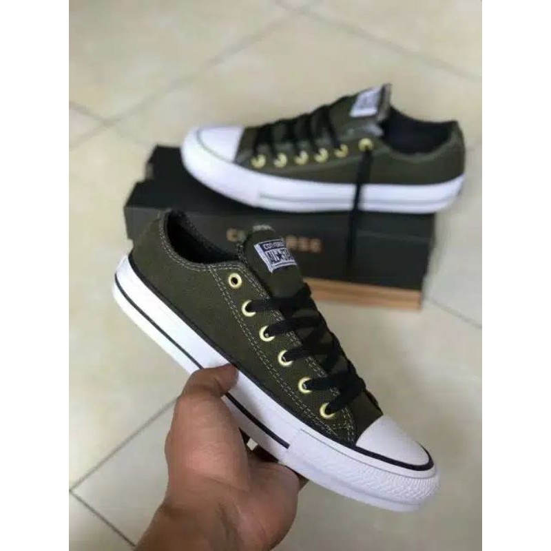 NEW ARRIVAL ! CONVERSE CT HIJAU ARMY RING GOLD SEPATU PRIA WANITA IMPORT