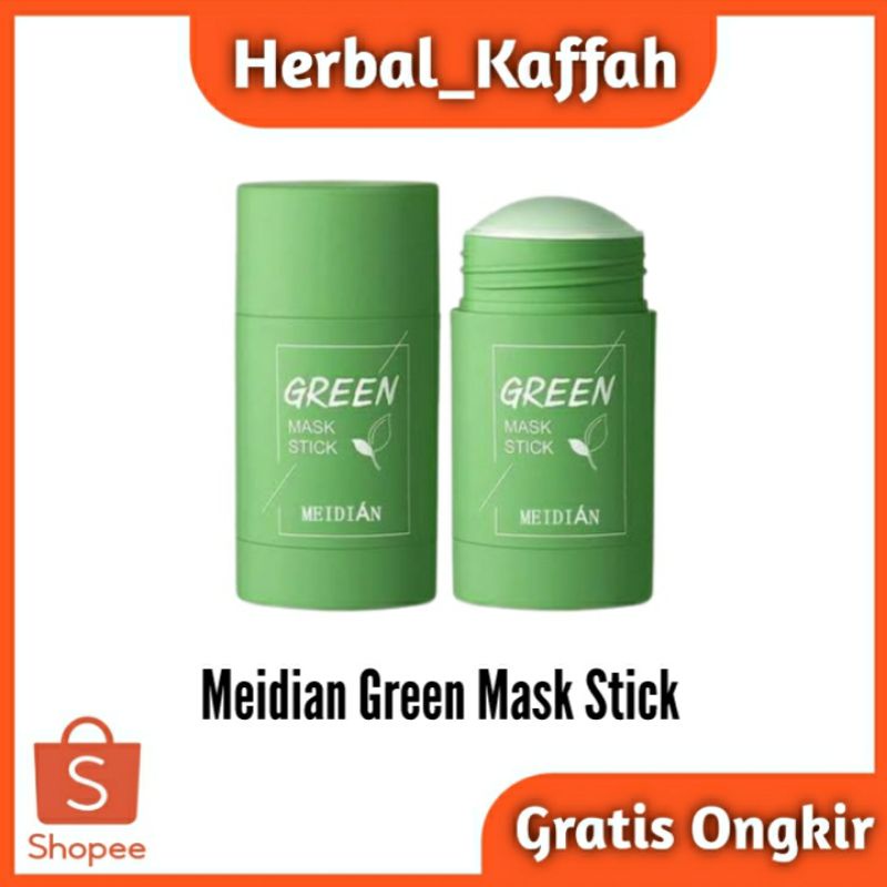 Meidian Green Mask Stick 40gr Original Green Tea Mask Stick Oil Control Clean Solid Mask Cleansing Mask Menyeimbangkan Minyak Pada Kulit Mengangkat Sel Kulit Mati Menutrisi Kulit