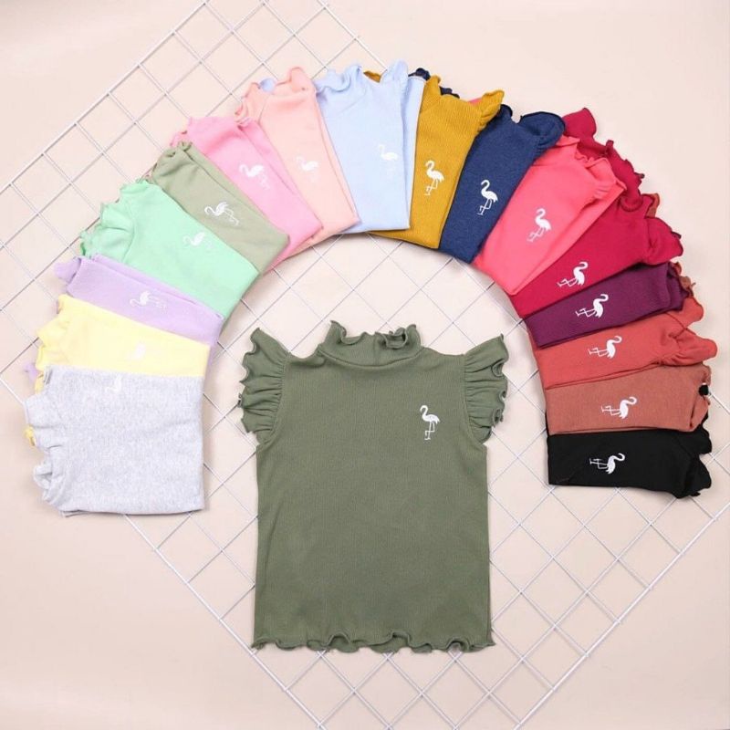 (1) RIB TOP FLAMINGO. BLOUSE BAJU ATASAN ANAK PEREMPUAN USIA 1-5 TH. BAJU ANAK TERMURAH SURABAYA