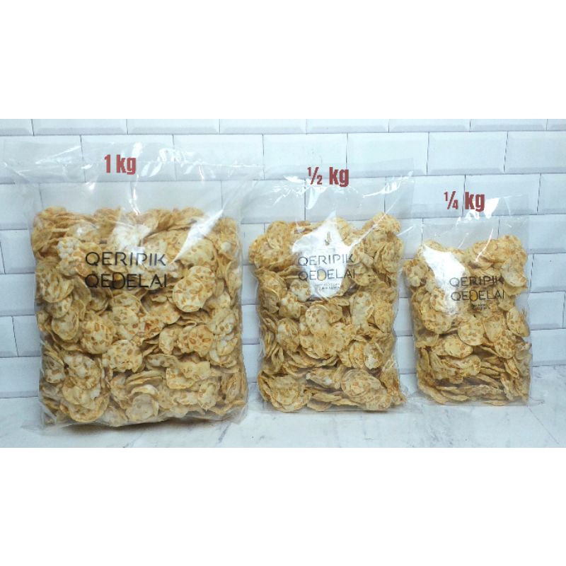 

KERIPIK TEMPE / Kripik tempe sagu / QERIPIK QEDELAI 1Kg