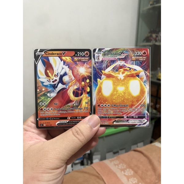 Kartu Pokemon TCG Cinderace VMax & Cinderace V TD Non Hologram Non Foil Eksklusif TD Original Indone