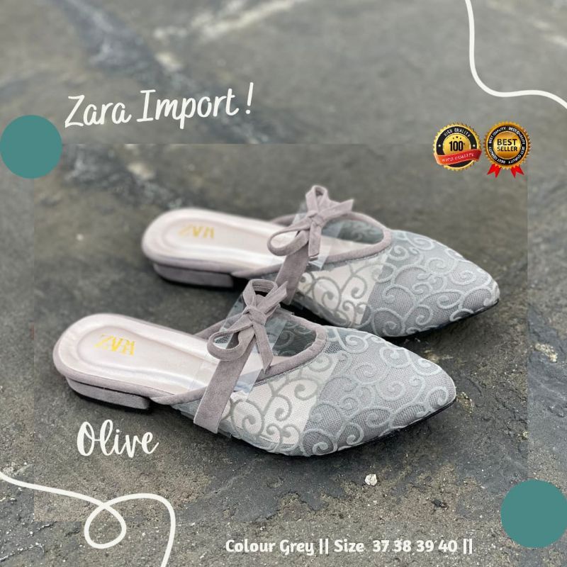 SEPATU SENDAL MULES SLOP BROKAT PITA | SENDAL KONDANGAN ALAS KARET