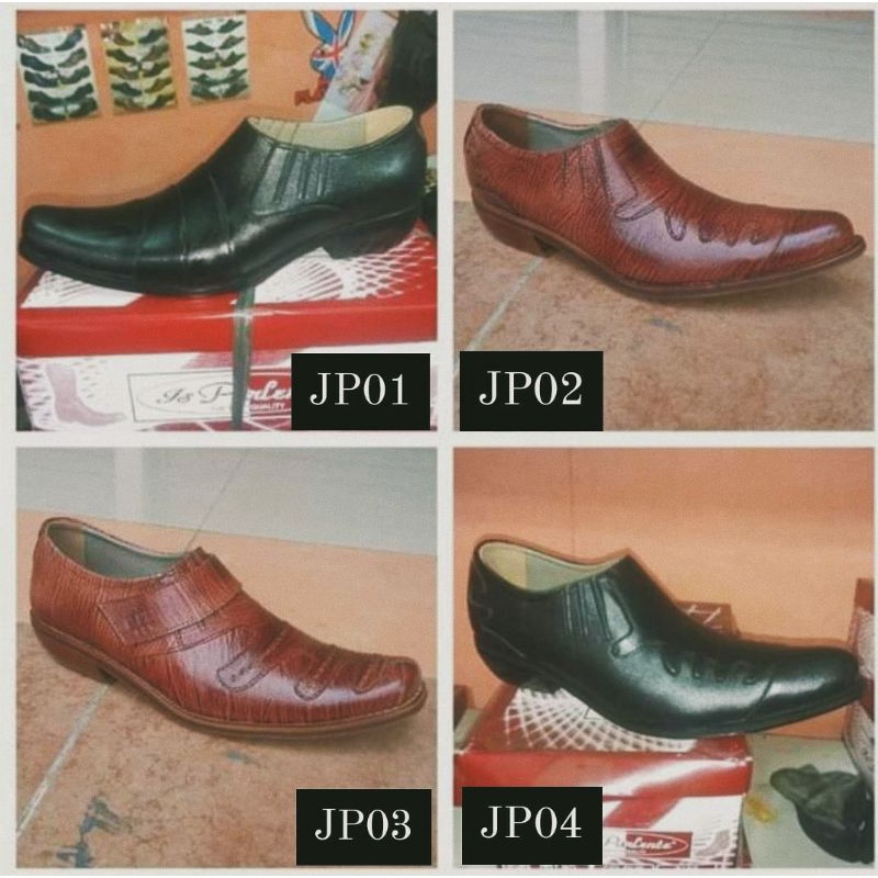 [IS PARLENTE] Sepatu Kulit Asli Tipe Jenggel Pendek