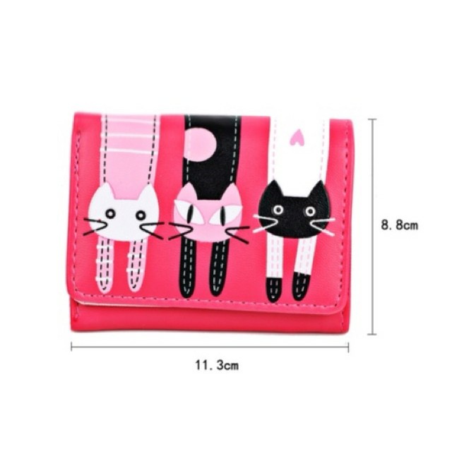 OTS 098 - Wallet / Dompet Wanita Lipat Mini fashion korea Triple Cat