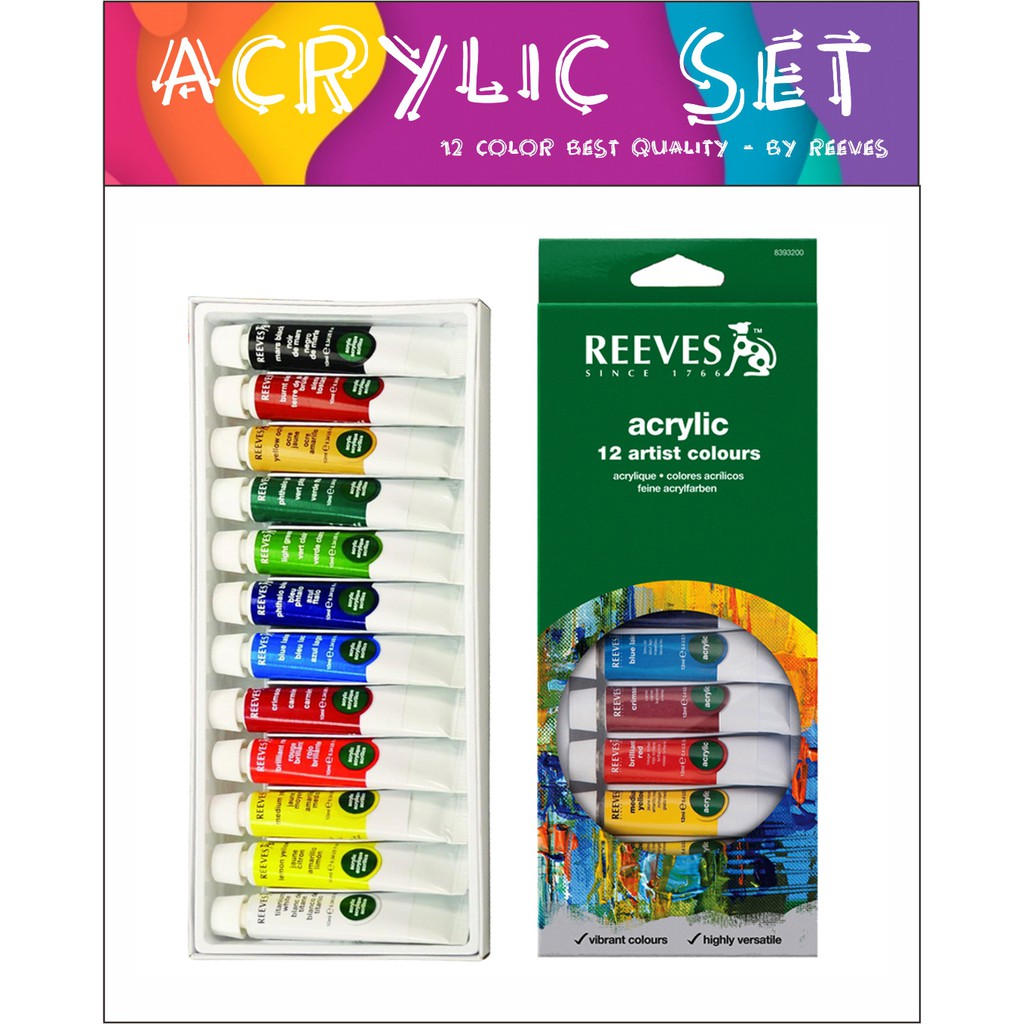 

REEVES ACRYLIC COLOUR SET - 12 COLOR