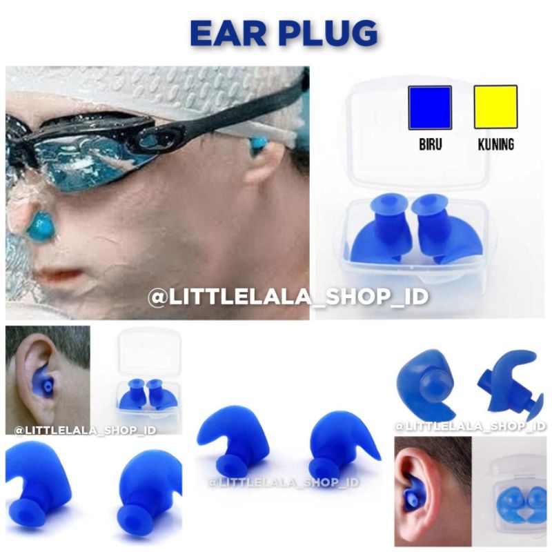 ear plug / penyumbat telinga saat berenang / naik pesawat / anti pekak / anti peka / anti air / anti